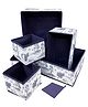 House of Quirk Foldable Cloth Storage Box Closet Dresser Drawer Organizer with Drawers With Zipper For Ties, Scarves, Set of 6 - Blue
