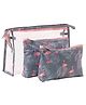 House of Quirk Makeup Bag For Women Portable Set 3 Different Sizes Toiletry Kit Bag For Travel Daily Use For Women Girl - Grey