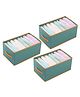 House of Quirk Wardrobe Clothes Organizer For 8 Grids Foldable Closet Inside Organizers And Storage Bins For Bedroom Organizer Box Set of 3 - Green