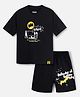 Nap Chief Cotton Batman Printed Half Sleeves Relaxed Fit Glow in the Dark T-shirt and Shorts Set - Black