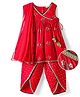 EARTHY TOUCH Cotton Woven Sleeveless Floral Printed Kurta & Salwar Set With Dupatta - Red