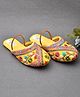 Little Palz Floral Embroidered & Sequins Embellished Mojaris - Yellow