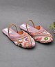Little Palz Floral Embroidered & Sequins Embellished Mojaris - Purple