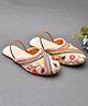Little Palz Floral Embroidered & Sequins Embellished Mojaris - Beige