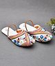 Little Palz Floral Embroidered & Sequins Embellished Mojaris - White