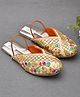 Little Palz Floral Shaped Sequins Embellished Mojaris - Golden