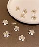 Ziory Set Of 10 Stone Embellished Floral Designed Hair Clips - Off White