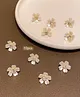 Ziory Set Of 10 Stone Embellished Floral Designed Hair Clips - Off White