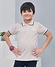 YOUMAA 100% Cotton Knit Half Sleeves Solid Polo Tee - Beige