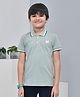 YOUMAA 100% Cotton Knit Half Sleeves Solid Polo Tee - Pista Green