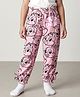 Babyhug Disney Terry Knit Full Length Lounge Pant with Chip n Dale Graphics & Bow Applique - Pink