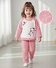 Mark & Mia Full Raglan Sleeves Winter Wear Night Suit with Cow Embroidery - Pink