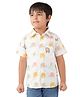 BABY CLOSET Pure Cotton Half Sleeves Baby Elephants Printed Shirt - White