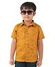 BABY CLOSET Pure Cotton Half Sleeves Tropical Theme Printed Shirt - Mustard
