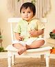 GREENDiGO Linen Woven Half Sleeves Colour Blocked Shirt & Shorts - Green