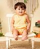 GREENDiGO Linen Woven Sleeveless Checked Romper - Yellow