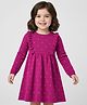 Babyhug Sweater Knit Full Sleeves Woollen Dress with Polka Dot Design - Dark Pink