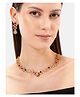 Mansiyaorange Gold Plated Multi Color American Diamond AD & CZ Nano Stone-Studded Choker Jewelry Set