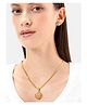 Mansiyaorange 1 Gram Gold Plated AD & CZ Stones Studded & Beaded Pendant Chain Set