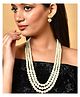 Mansiyaorange Gold Plated Premium Quality Creame Pearls Beaded layered Necklace Jewelry Set