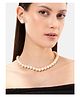 Mansiyaorange Gold Plated Premium Quality Cream Pearls Beaded Single Line Necklace Mala