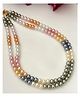 Mansiyaorange Gold Plated Premium Quality Multi Color Pearls  Beaded Layered Necklace Mala