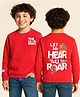 Pine Kids Disney Full Sleeves Sweatshirt With Front And Back Lion King Graphics - Red