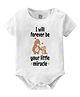 Baby Buzz 100% Cotton Fathers Day Theme Half Sleeves I Will Forever Be Your Little Miracle Text Printed Onesie - White