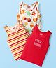 Babyhug 100% Cotton Knit Sleeveless Striped & Printed Sando Vests Pack of 3 - Multicolor
