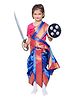 Itsmycostume Silk Woven Half Sleeves Gota Lace Embellished Rani Laxmibai Costume Set - Blue