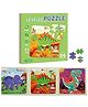 Happy Hues 3 in 1-Magnetic Dinosaur Jigsaw Puzzles for Kids- 75 Pieces for Toddlers-Travel Games, Preschool Educational Toys - Multicolor