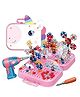 Happy Hues Diy Electric Unicorn Drill Screw Tool Set-Mosaic Puzzle 228Pcs- 3D Stem Educational Kit For Kids Construction Blocks And Building Block Kit