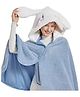 Happy Hues Wearable Hooded Blanket shawl for Kids  Fluffy, Ultra-Soft Animal Hooded Blanket  70 x 140 cm Cozy Fleece for Lounging, Nap Time, Sleepovers & Gifting  Blue