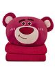 Happy Hues 2-in-1 Bear Pillow with Zipper & Blanket  160 x 110 cm Soft Travel Blanket for Kids   Blanket Stores Inside Plush Animal Pillow