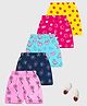 KUCHIPOO Cotton Pack Of 5 Hearts & Floral Printed Shorts - Navy Blue Yellow Pink Blue & Magenta