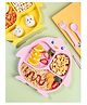 Sanjary Cute Penguin ShaPe Bamboo Tableware Plate, Eco Friendly Bamboo Fiber Dinner Set for Weaning Toddlers/Kids, Self Feeding Baby Utensil Attractive for Kids Color May Vary