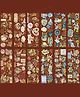 FunBlast Retro Flowers Decorative Kawaii Sticker Set - 12 Sheets Random Design