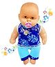 FunBlast Cute Boy Doll Toy with Light, Music and Cute Dress - Blue - Height 24 cm