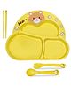 FunBlast Bear Theme BPA free Bamboo Dinnerware Set for Kids  Yellow