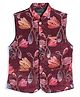 Charchit Cotton Blend Woven Sleeveless Floral Printed & Gota Lace Embellished Nehru Jacket - Maroon