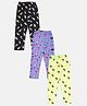 Kiddopanti Cotton Knit Pack Of 3 Papaya & Basket Ball Printed Pajamas - Yellow Purple & Black