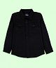 Kiddopanti Cotton Woven Full Sleeves Solid Pocket Detailed Shirt - Black