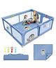 Kids Station Baby Playard (180x150cm, Blue)  Non-foldable, spacious playpen for infants up to 4 years. Includes thick mattress, storage pocket, anti-fall rings. Ideal indoor activity zone.
