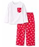 Little Ginnie Cotton Knit Full Sleeves Vehicles Printed Tee & Pant Night Suit - White