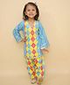 Little Ginnie Cotton Woven Full Bell Sleeves Bandhani Printed & Gota Lace Embellished Kurta & Salwar Set - Blue