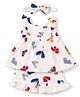 Little Ginnie Cotton Sleeveless Dragonfly Printed Dress with Shorts & Hairband - White