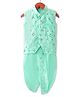 Ridokidz Sleeveless Mirror Work Embellished & Embroidered Coordinating Dhoti Kurta - Pista