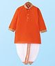 Ridokidz Full Sleeves Lace Embellished Coordinating Dhoti Kurta - Orange