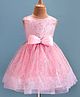 Rassha Sleeveless Floral Shaped Sequins Embellished & Bow Applique Detailed Knee Length Dress - Light Pink