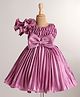 Rassha Half Sleeves Bow Applique Detailed Knee Length Dress - Onion Pink